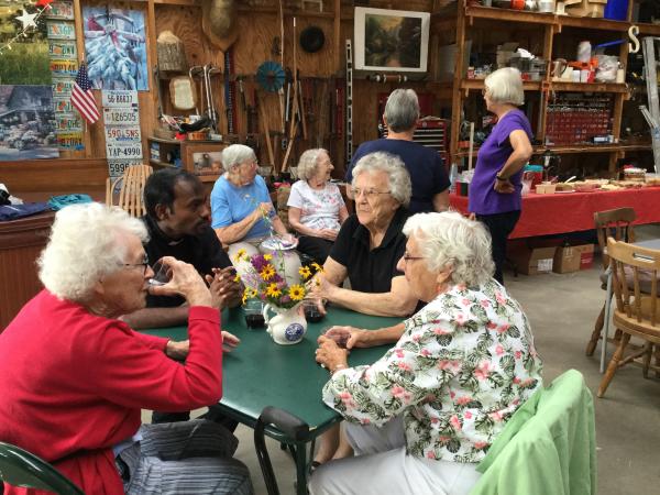 Community members were included in the social at Bev Shepard's home in July 2021.  Lorraine Hussey,  Lorraine Hill, and Carmeline Williams  enjoyed the gathering as did CDA members Adrienne Olney, Gert Barnes, Mary Jane Fradette, and Annette Gann.